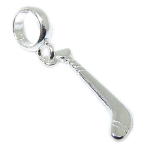 Hurley stick sterling silver bead charm .925 x 1 European Hurling charms