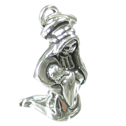 Madonna and Child sterling silver charm .925 x 1 Jesus Holy charms