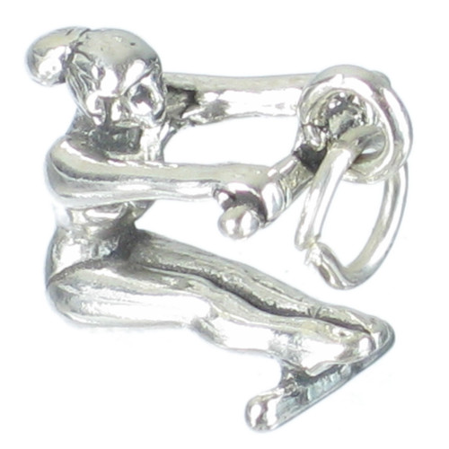 Gymnast sterling silver charm .925 Bars Lady Woman Gymnastics charms