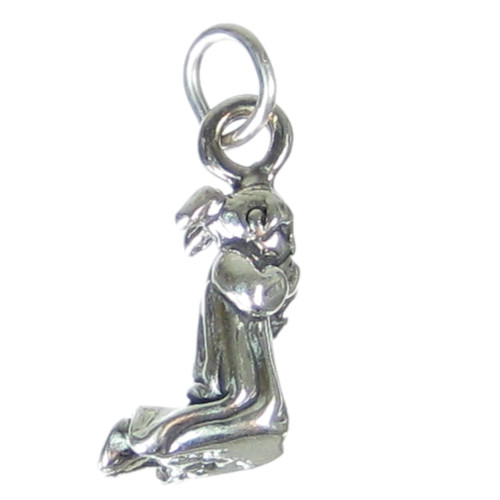 Girl praying sterling silver charm .925 Lord Prayers God charms