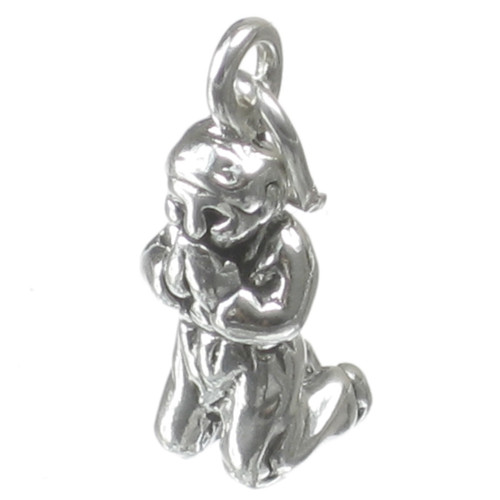Boy praying sterling silver charm .925 x 1 Prayers Lord God charms