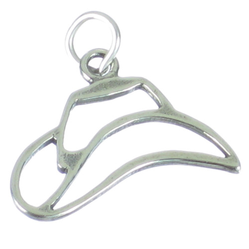 Cowboy hat cut out style sterling silver charm .925 x 1 Hats charms