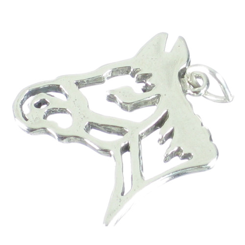 Horse Head sterling silver charm pendant .925 x 1 Horses Heads chams