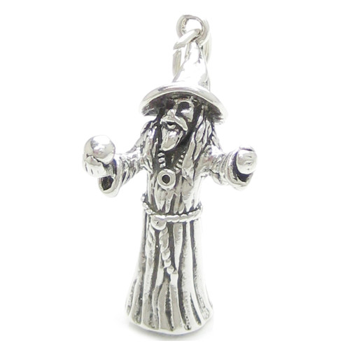 Wizard sterling silver charm .925 Warlock Wizards Wizzard charms