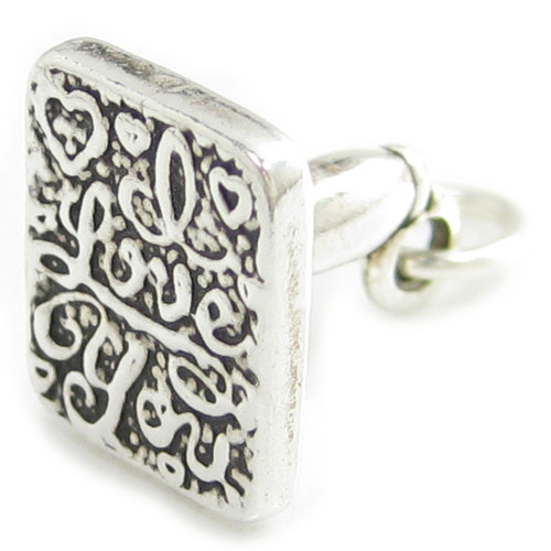 I Love You Stamp sterling silver charm .925 x 1 Love charms