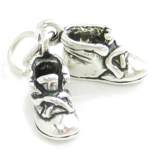 Baby Shoes sterling silver charm .925 x 1 Babies Shoes charms