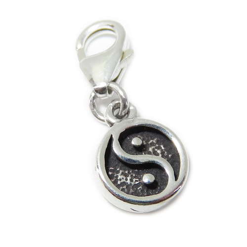 Yin Yang Tiny sterling silver clip charm .925 Ying Peace Calm charms