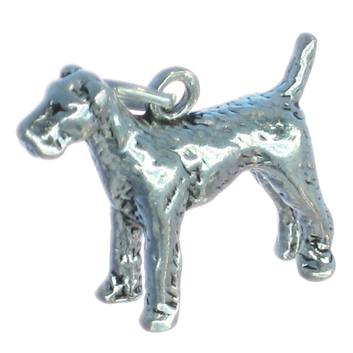 Airedale Dog sterling silver charm .925 Airdales Dogs charms