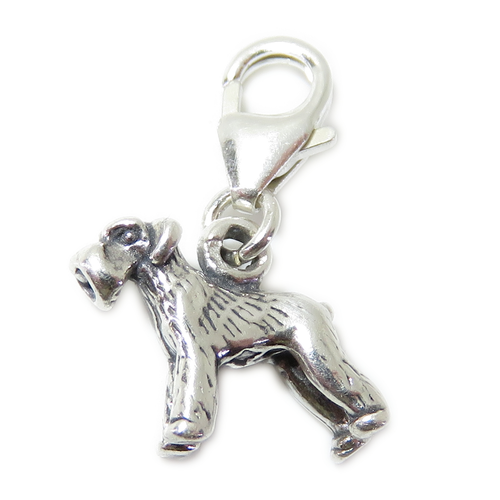 Schnauzer sterling silver dog clip on charm .925 x 1 Schnauzers dogs charms