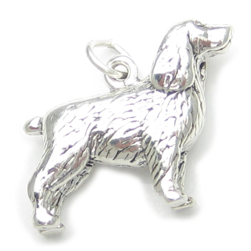 Spaniel Dog sterling silver charm .925 x 1 Spaniels dogs charms