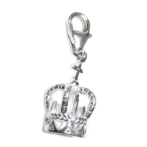 Crown sterling silver clip charm .925 x 1 Crowns Queen King charms