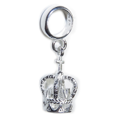 Crown sterling silver bead charm .925 x 1 Crowns Queen King charms
