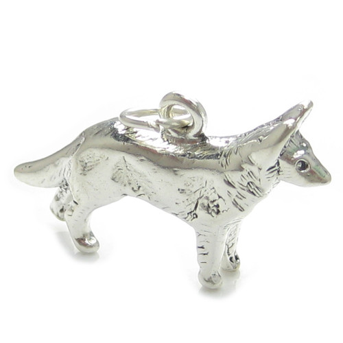 German Shepherd dog sterling silver charm .925 x 1 dogs charms A1