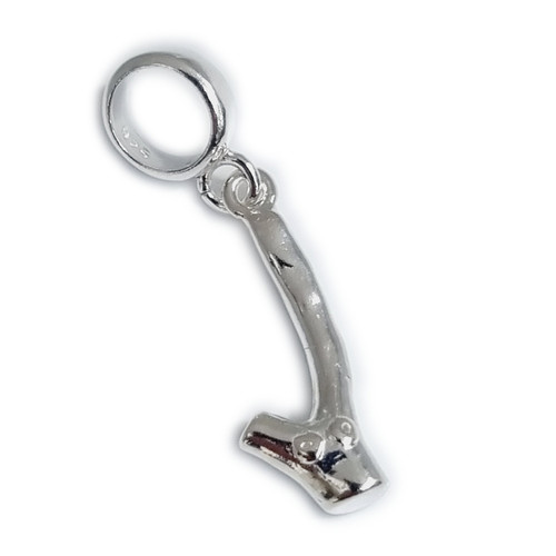 Shillelagh stick sterling silver bead charm .925 Irish Good Luck charms