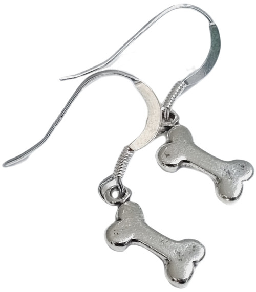 Bone sterling silver earrings .925 Dog Dogs Bones Archeology drops