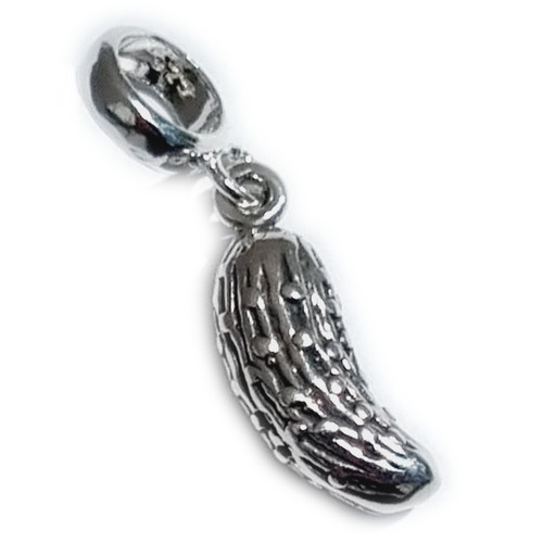 Cucumber Pickle sterling silver bead charm .925 Pickles & Cucumbers charms
