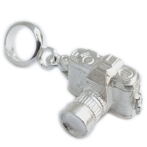 Camera opening sterling silver bead charm .925 cameras charms