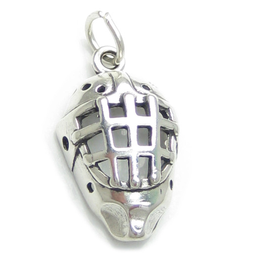 Ice Hockey Face Mask sterling silver charm .925 x 1 Masks charms