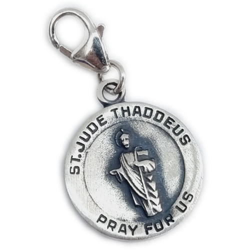 Saint Jude Thaddeus sterling silver clip charm .925 x 1 Saints St Judes charms