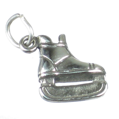 Ice Skate sterling silver charm .925 Skating Skate Boot charm