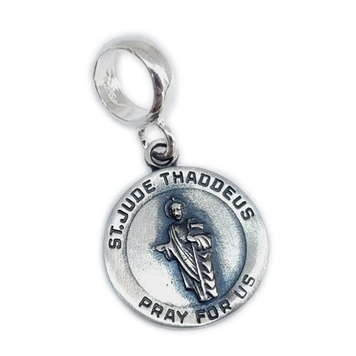 Saint Jude Thaddeus sterling silver bead charm .925 x 1 Saints St Judes charms