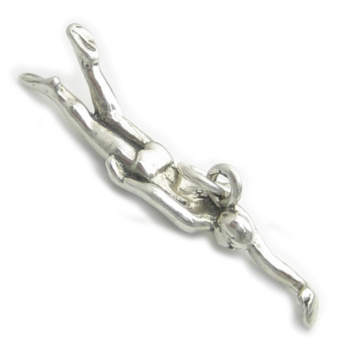 Male Swimmer sterling silver charm .925 x 1 swimming charms