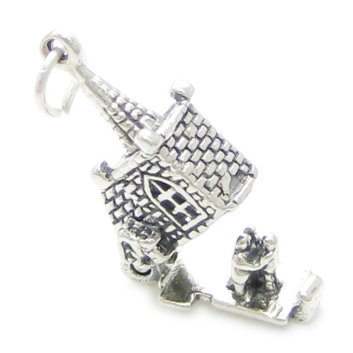 Church sterling silver charm .925 x 1 Churches Wedding Holy God charms