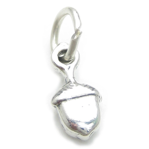Acorn TINY sterling silver charm .925 x 1 Acorns Oak Tree Seeds charms