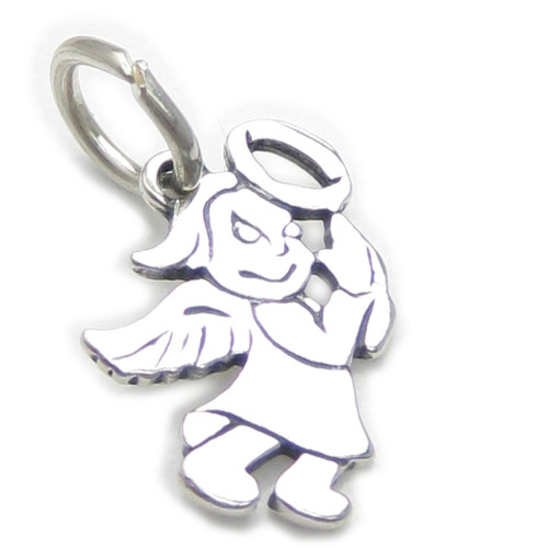 Bad Naughty Angel sterling silver charm .925 Good Girl Bad