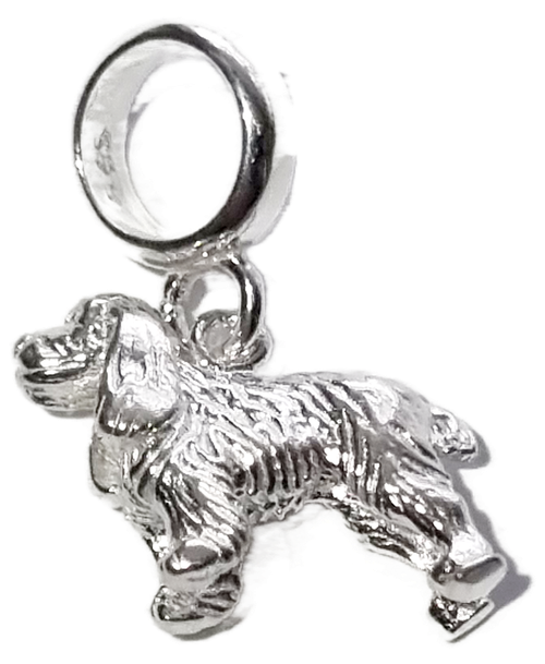 Spaniel sterling silver bead charm .925 Dog Dogs Spaniels charms