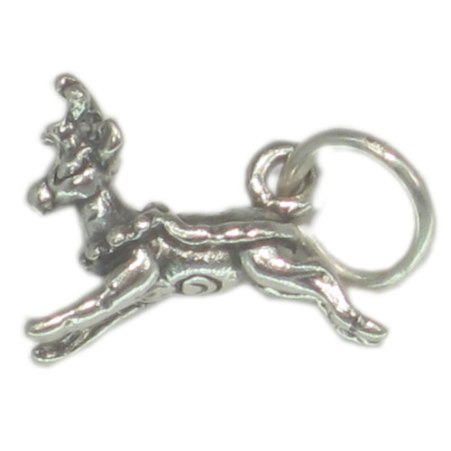Reindeer tiny sterling silver charm .925 Rudolph Christmas charms