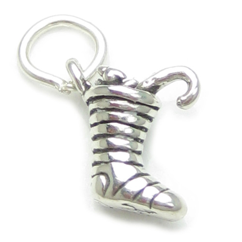 Christmas stocking with sweets sterling silver small charm .925 x1 Xmas