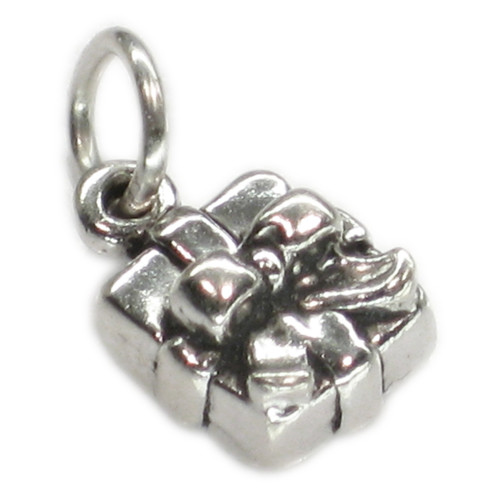 Present - Gift SMALL sterling silver charm .925 x 1 Presents and Gifts charms