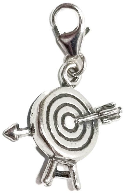 Archery Target sterling silver clip charm .925 x 1 Archery charms