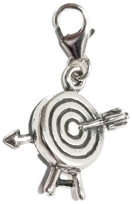 Archery Target sterling silver clip charm .925 Archery charms