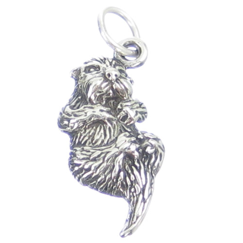 Otter sterling silver 2D charm .925 x 1 Otters Animals charms