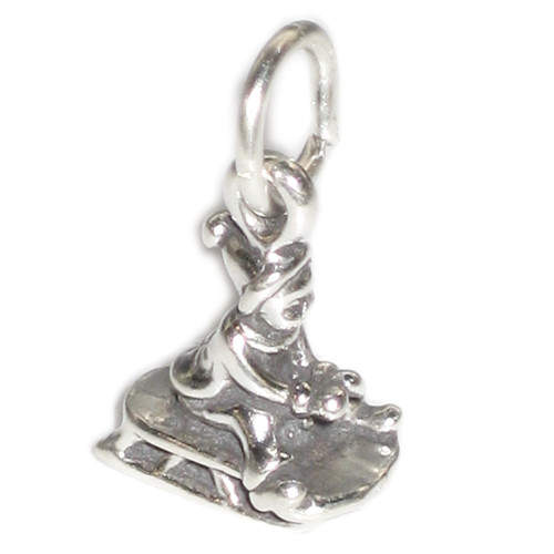 Child on a sled sledge small sterling silver charm .925 Christmas