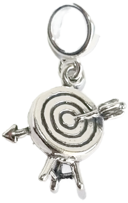 Archery Target sterling silver bead charm .925 x 1 Archery charms