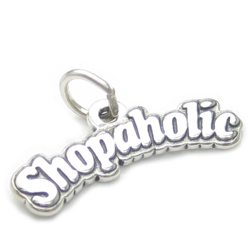 Shopaholic sterling silver charm .925 Shopping shopper charms