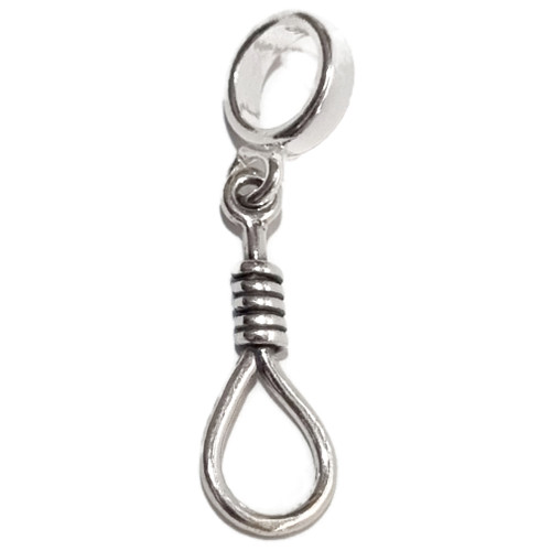 Hangmans Noose sterling silver bead charm .925 Horror Hangman charms