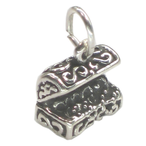 Treasure Chest sterling silver charm .925 x 1 Pirates Treasure charms