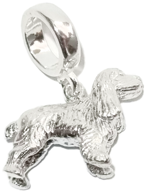 Spaniel sterling silver dog bead charm .925 x 1 Spaniels Dogs Charms