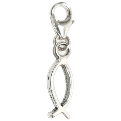 Christian Fish sterling silver clip charm .925 Holy Fishes charms