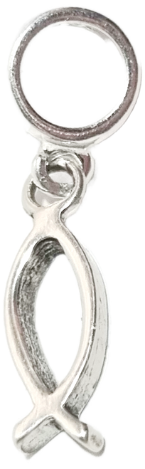 Christian Fish TINY sterling silver bead charm .925 x1 Holy Fishes charms