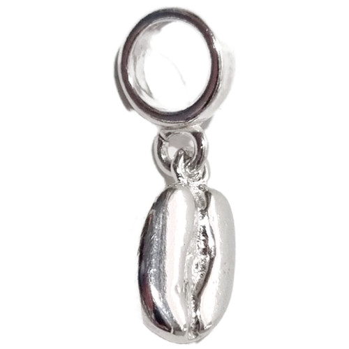Coffee Bean sterling silver bead charm .925 Coffees Drinks charms
