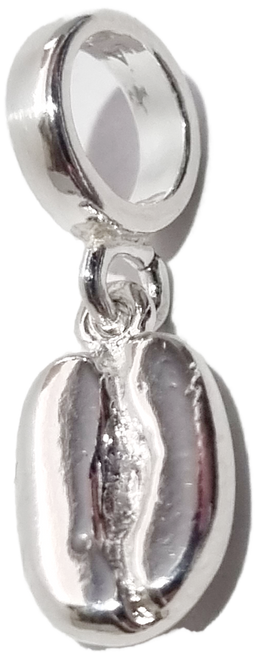 Coffee Bean sterling silver bead charm .925 x 1 Coffees Drinks charms