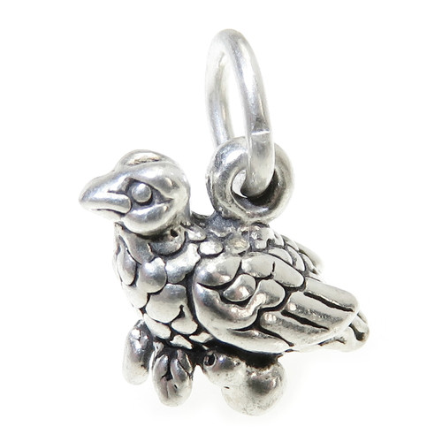 Partridge in a Pear Tree SMALL sterling silver charm .925 x1 Christmas charms