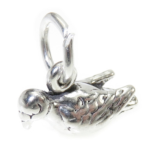 Turtle Dove sterling silver charm .925 x 1 Doves Christmas charms A1