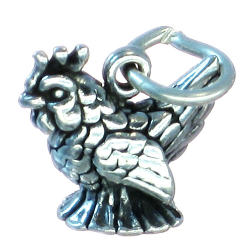 French Hen sterling silver charm .925 hens Christmas charms A1