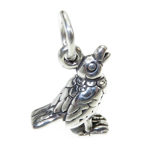 Calling Bird sterling silver charm .925 Birds Christmas charms A1